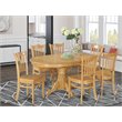 East West Furniture Avon 7-piece Traditional Wood Dining Set in Oak