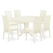 East West Furniture Avon 7-piece Wood Dinette Table Set in Linen White