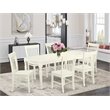 East West Furniture Dover 7-piece Wood Kitchen Table Set in Linen White