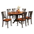 East West Furniture Avon 7-piece Wood Dining Room Set in Black/Cherry