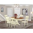 East West Furniture Avon 7-piece Wood Dinette Table Set in Buttermilk/Cherry
