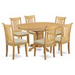 East West Furniture Avon 7-piece Wood Dining Table and Chairs in Oak
