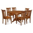 East West Furniture Avon 7-piece Wood Dining Room Set in Saddle Brown