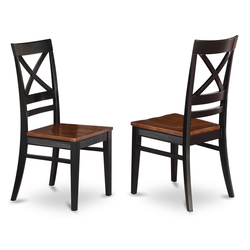 East West Furniture Avon 7-Piece Wood Dining Set in Black/Cherry