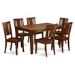 East West Furniture Dudley 7-piece Wood Kitchen Table and Chair Set in Mahogany