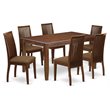 East West Furniture Dudley 7-piece Wood Dinette Table and Chair Set in Mahogany