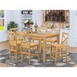 East West Furniture Capri 7-piece Wood Counter Height Dining Table Set in Oak