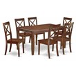 East West Furniture Dudley 7-piece Dining Set with Rectangle Table in Mahogany