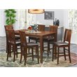 East West Furniture Dudley 7-piece Wood Counter Height Dining Set in Mahogany
