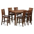East West Furniture Dudley 7-piece Wood Counter Height Dining Set in Mahogany