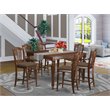 East West Furniture Chelsea 7-piece Traditional Wood Dining Set in Mahogany