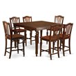 East West Furniture Chelsea 7-piece Wood Counter Height Dining Set in Mahogany