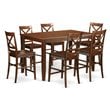 East West Furniture Dudley 7-piece Dining Set with Kitchen Stools in Mahogany