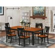 East West Furniture Logan 7-piece Kitchen Table and Chair Set in Black/Cherry