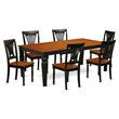 East West Furniture Logan 7-piece Kitchen Table and Chair Set in Black/Cherry