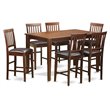 East West Furniture Dudley 7-piece Wood Dining Set with Stools in Mahogany