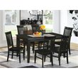 East West Furniture Dudley 7-piece Wood Kitchen Table Set in Black