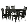 East West Furniture Dudley 7-piece Wood Kitchen Table Set in Black