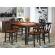 East West Furniture Fairwind 7-piece Counter Height Dining Set in Black/Cherry