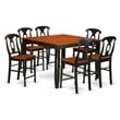 East West Furniture Fairwind 7-piece Counter Height Dining Set in Black/Cherry