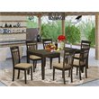 East West Furniture Lynfield 7-piece Kitchen Table and Chair Set in Cappuccino