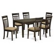East West Furniture Lynfield 7-piece Kitchen Table and Chair Set in Cappuccino