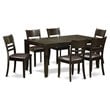 East West Furniture Lynfield 7-piece Wood Table and Dining Chairs in Cappuccino