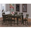 East West Furniture Lynfield 7-piece Table and Kitchen Chair Set in Cappuccino