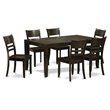 East West Furniture Lynfield 7-piece Table and Kitchen Chair Set in Cappuccino