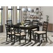 East West Furniture Lynfield 7-piece Wood Table and Kitchen Chairs in Cappuccino