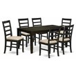 East West Furniture Lynfield 7-piece Wood Table and Kitchen Chairs in Cappuccino