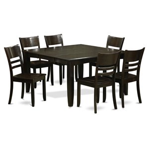 East West Furniture Parfait 7-piece Wood Dinette Set in Cappuccino