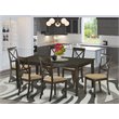 East West Furniture Henley 7-piece Wood Dining Table and Chair Set in Cappuccino
