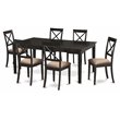 East West Furniture Henley 7-piece Wood Dining Table and Chair Set in Cappuccino