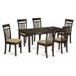 East West Furniture Henley 7-piece Dining Set with Linen Seat in Cappuccino