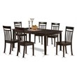 East West Furniture Henley 7-piece Dining Set with Wood Seat in Cappuccino