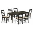East West Furniture Henley 7-piece Wood Table and Dining Chairs in Cappuccino