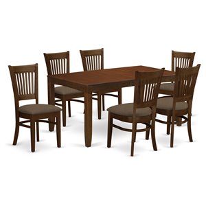 east west furniture lynfield 7-piece wood dining room set in espresso