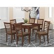 East West Furniture Milan 7-piece Traditional Wood Kitchen Set in Mahogany
