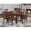 East West Furniture Milan 7-piece Wood Kitchen Table Set in Mahogany