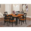 East West Furniture Parfait 7-piece Wood Dinette Table Set in Black/Cherry
