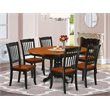 East West Furniture Kenley 7-piece Dining Set with Oval Table in Black/Cherry