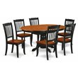 East West Furniture Kenley 7-piece Dining Set with Oval Table in Black/Cherry