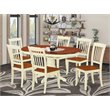 East West Furniture Kenley 7-piece Wood Dining Set with Slatted Chairs in Cherry
