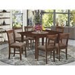 East West Furniture Milan 7-piece Wood Table and Dining Chair Set in Mahogany