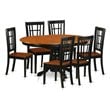 East West Furniture Kenley 7-piece Wood Dining Table Set in Black/Cherry