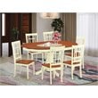 East West Furniture Kenley 7-piece Wood Kitchen Table Set in Buttermilk/Cherry