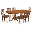 East West Furniture Napoleon 7-piece Dining Set with Rectangular Table in Brown