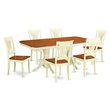 East West Furniture Napoleon 7-piece Wood Dining Table and Chairs in Cherry
