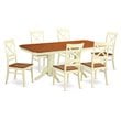 East West Furniture Napoleon 7-piece Wood Table and Dining Chair Set in Cherry